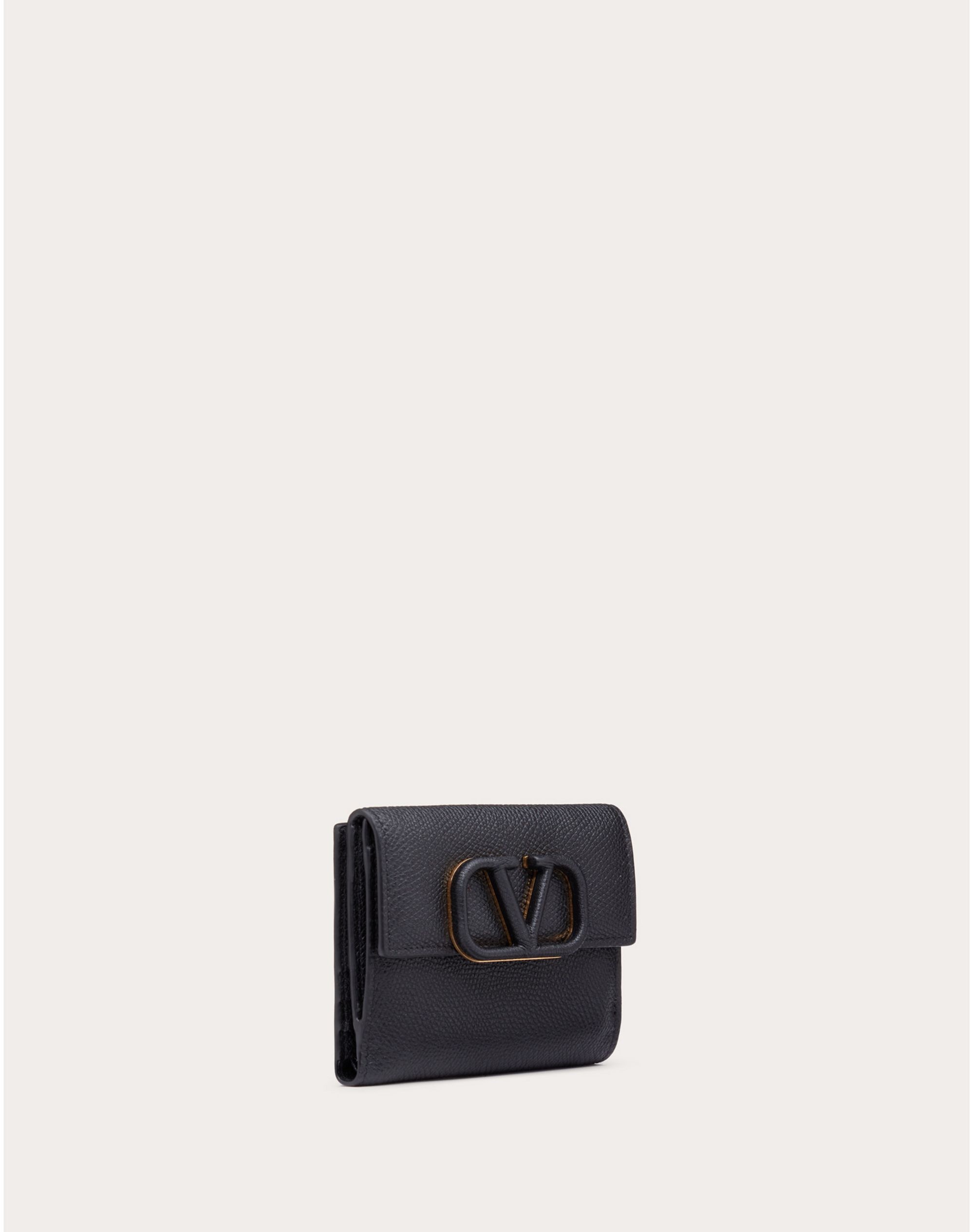 COMPACT VSLING GRAINY CALFSKIN WALLET - 2