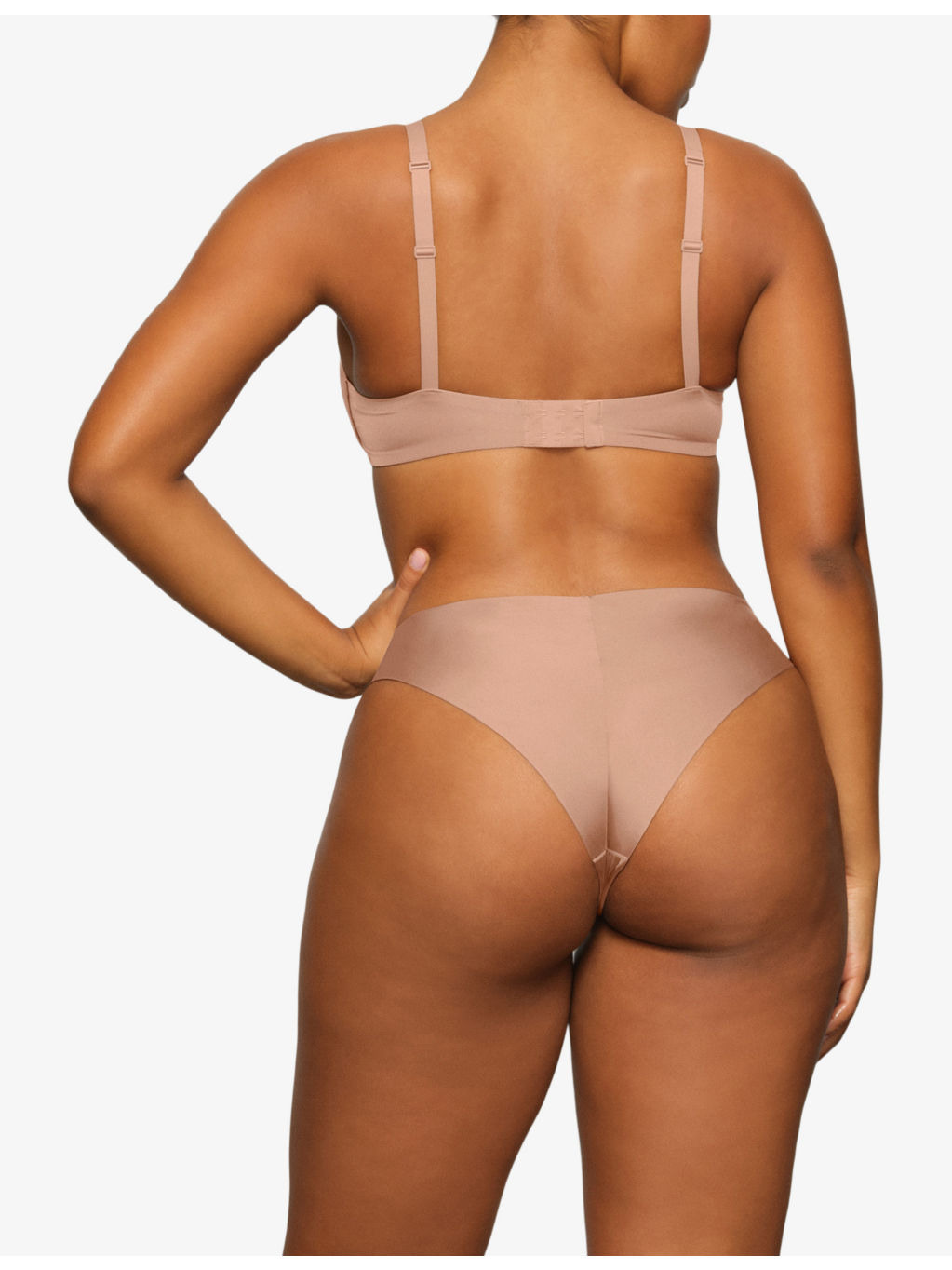 Wireless Form logo-embossed plunge stretch-cotton bra - 4