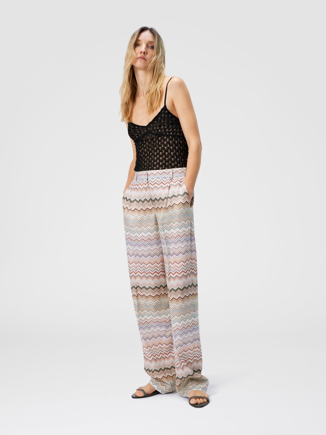 Dégradé zig zag viscose trousers - 2