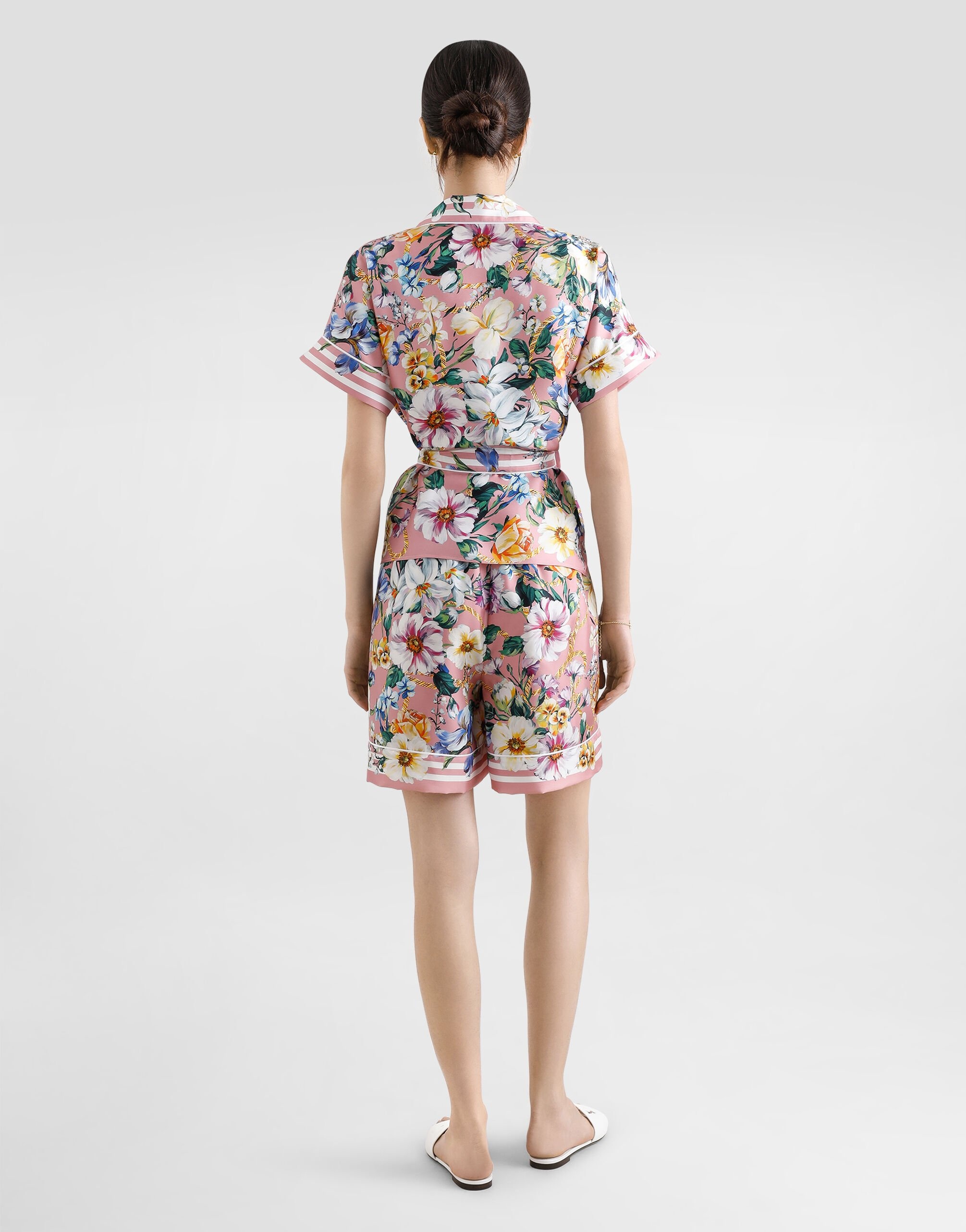 Twill pajama shirt with floral print - 3