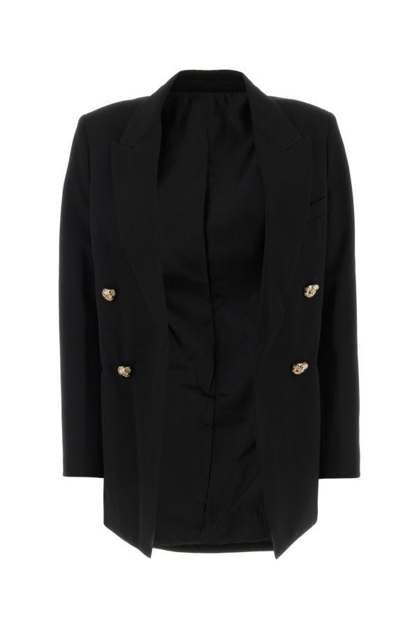 Black wool blazer - 1