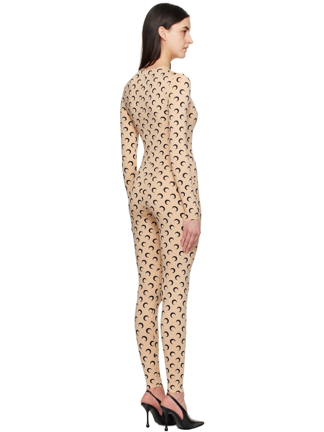 Beige Recycled Jersey Moon Catsuit - 3