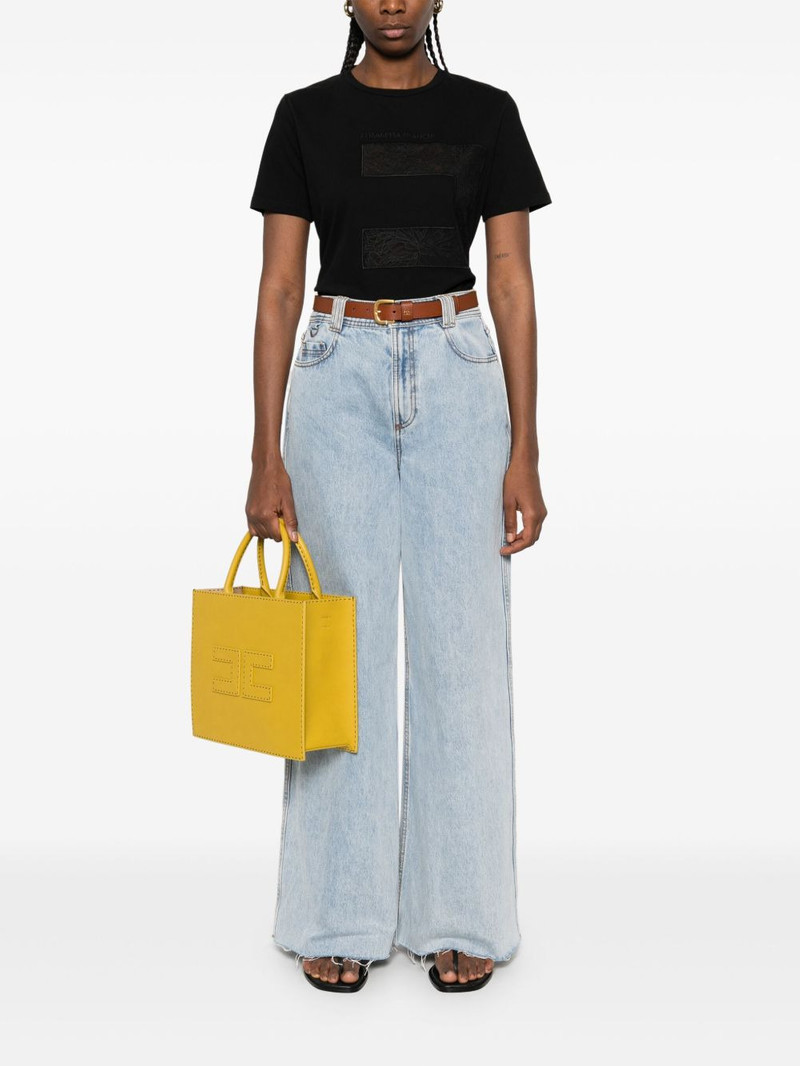 ELISABETTA FRANCHI voile-logo jersey T-shirt outlook