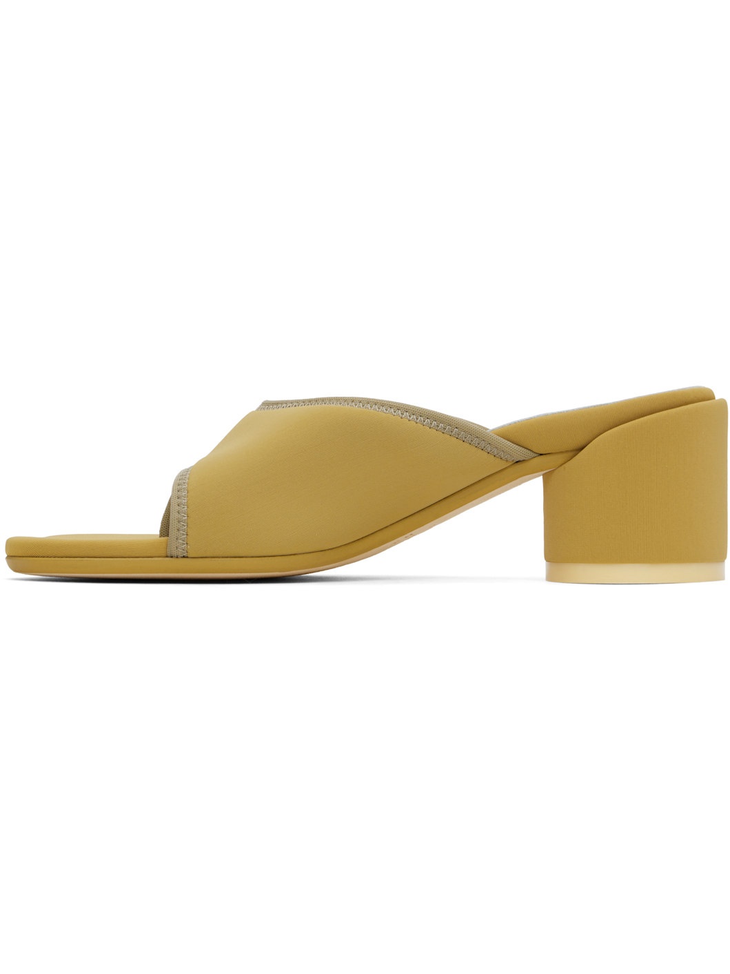 Beige Scuba Lyrca Heeled Sandals - 3