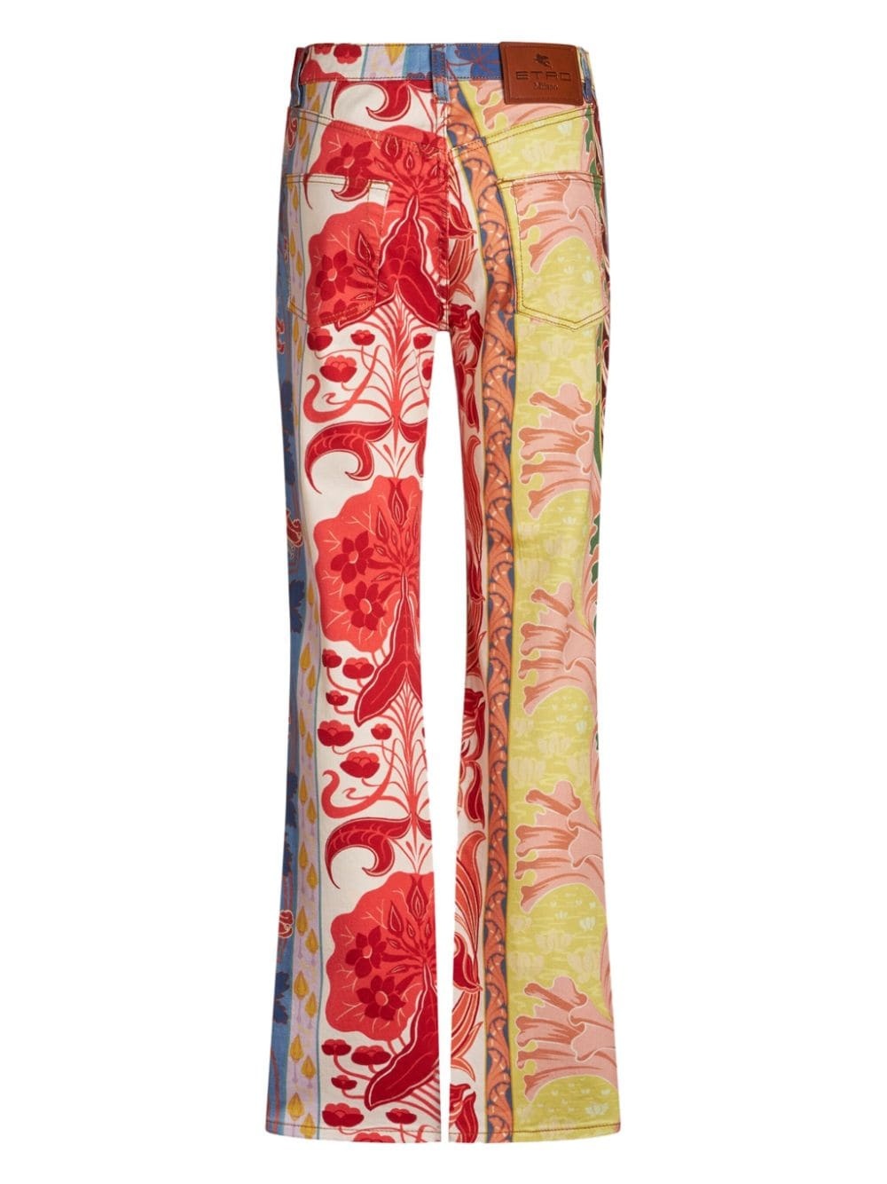 floral-print bootcut jeans - 2