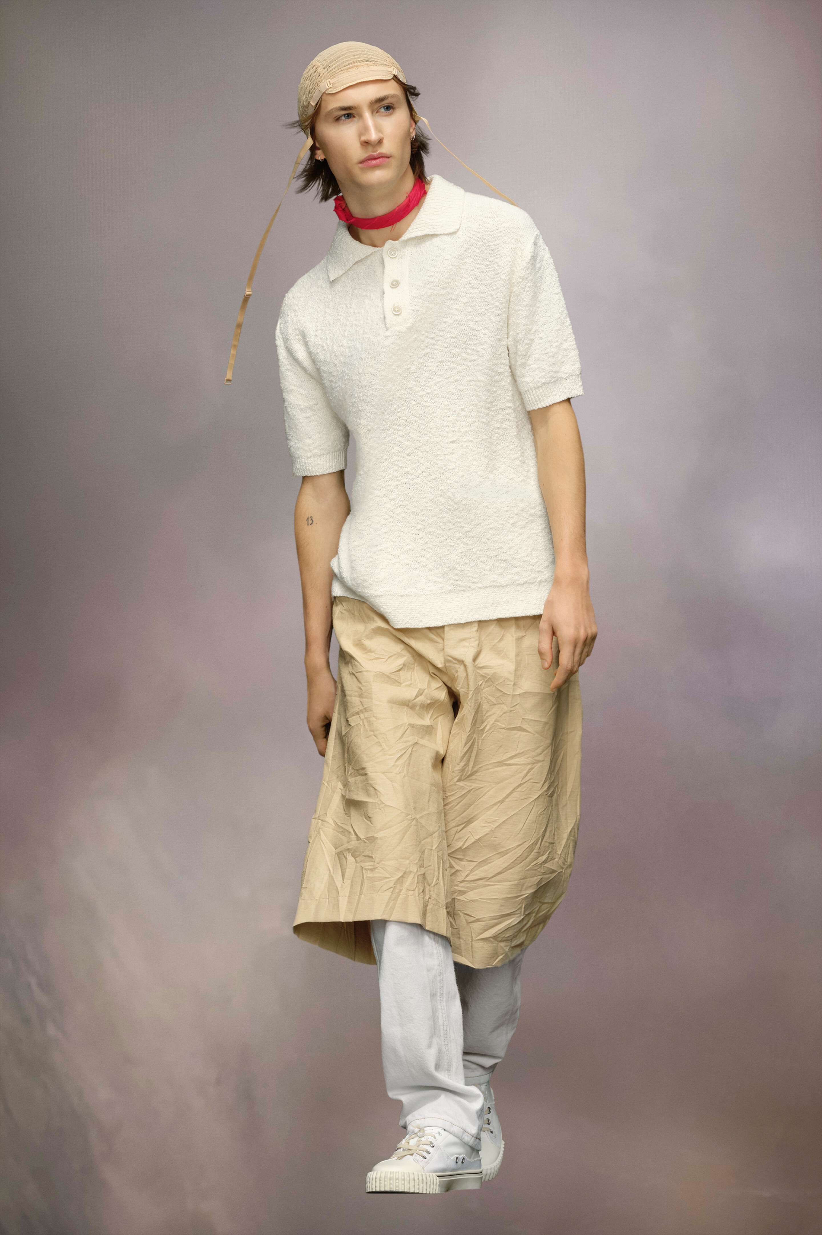 Nostalgic boucle knit polo shirt - 5