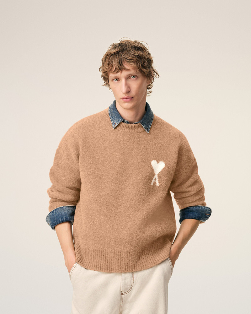 BROWN ALPACA AMI DE COEUR CREWNECK SWEATER 3