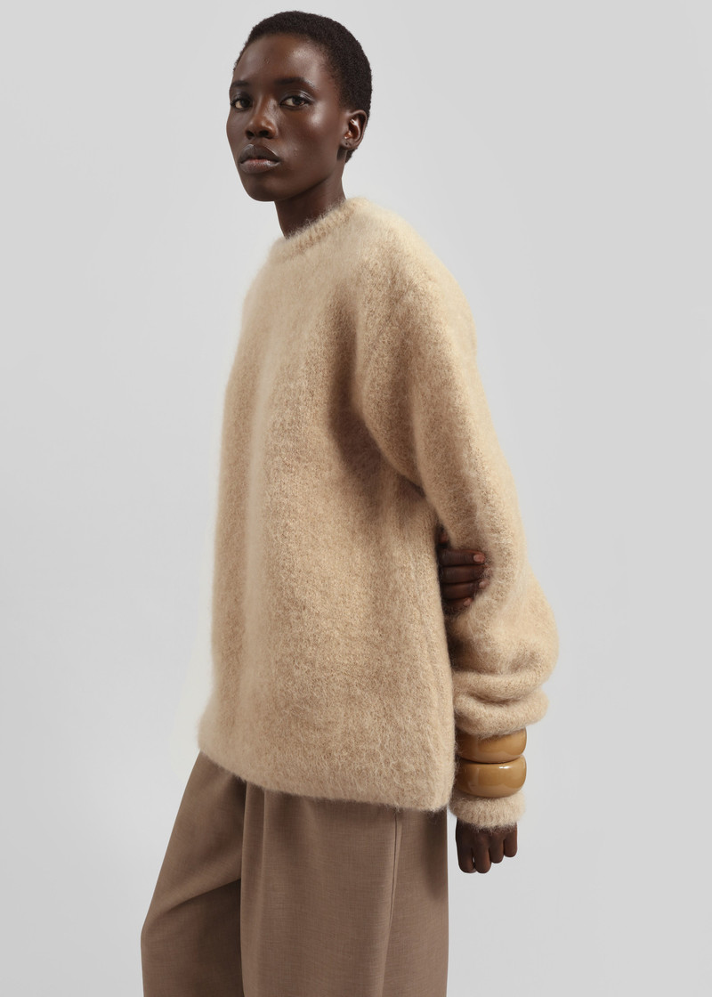 Ellery Mohair Crewneck Sweater - Beige 8