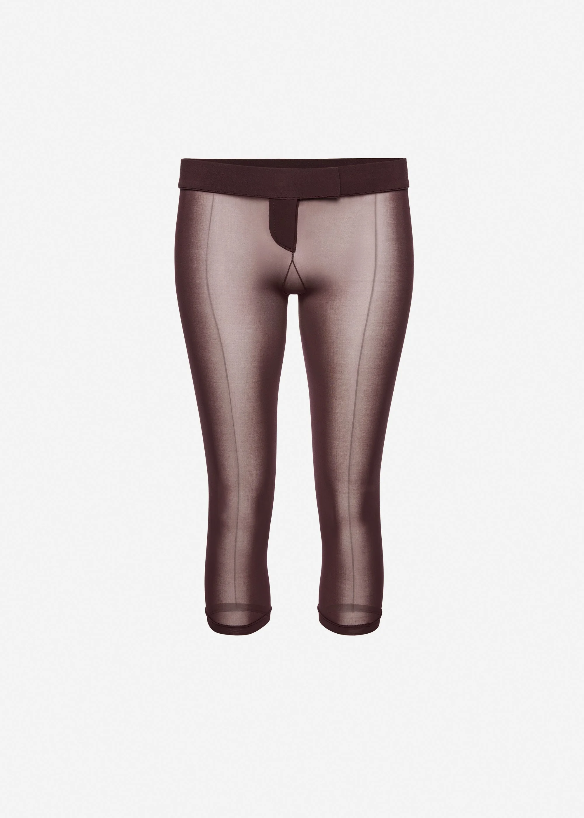 Low-rise capri pants in burgundy - 1