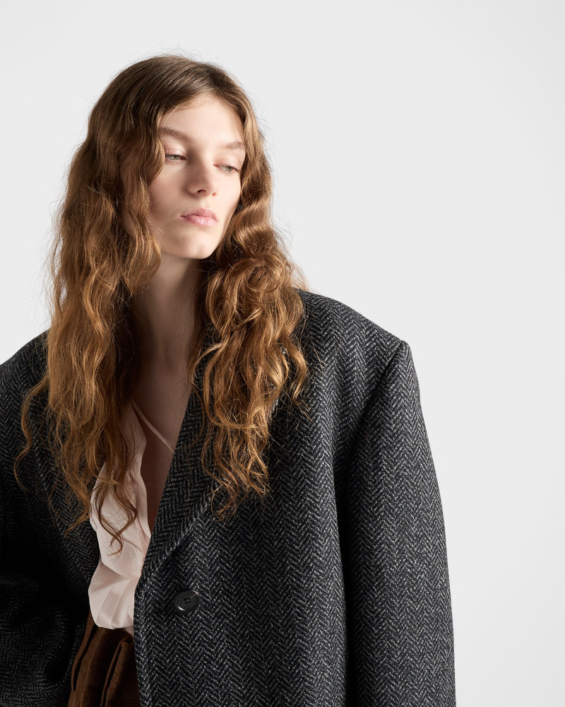 Single-breasted chevron wool jacket 3
