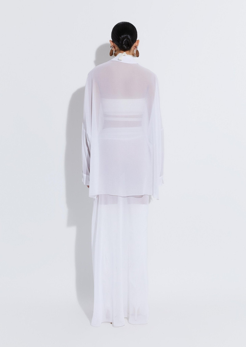 Georgette Asymmetric Maxi Skirt 3