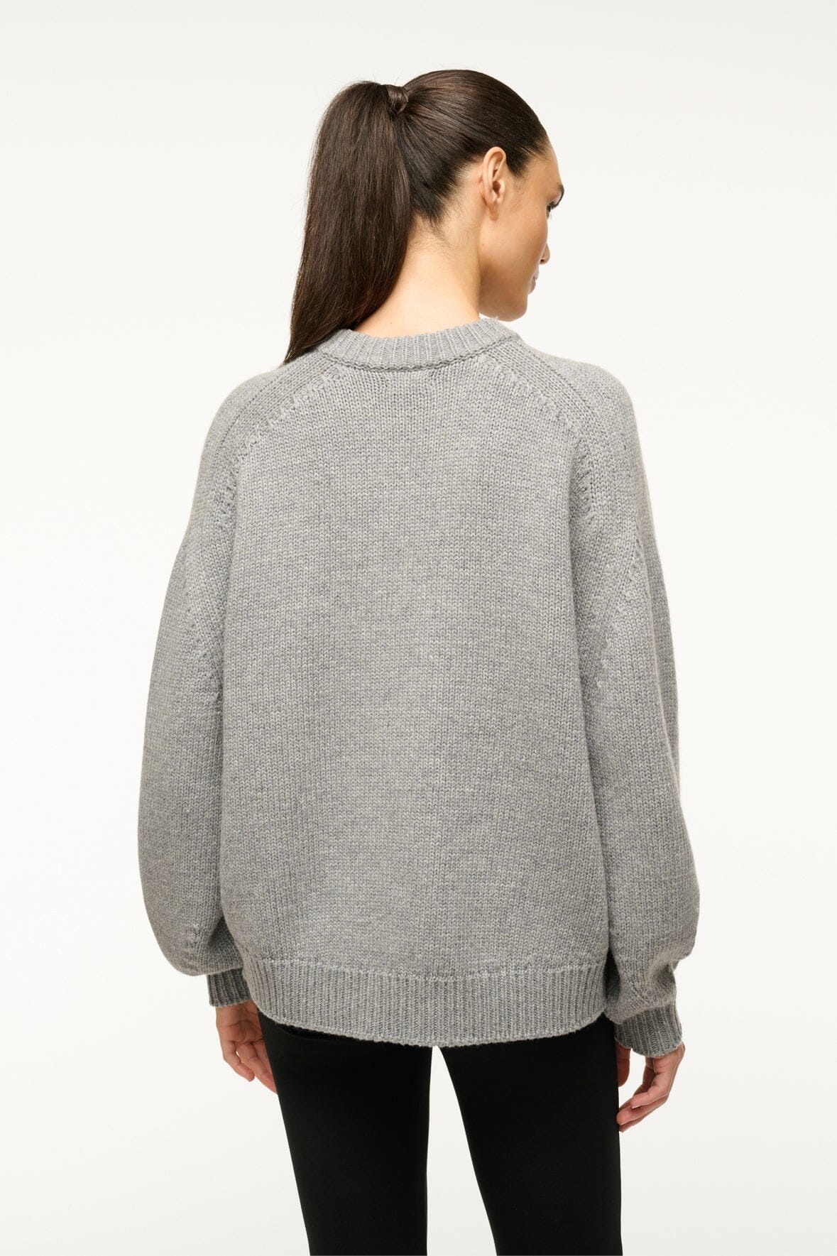 STAUD WILSON SWEATER HEATHER GREY - 4