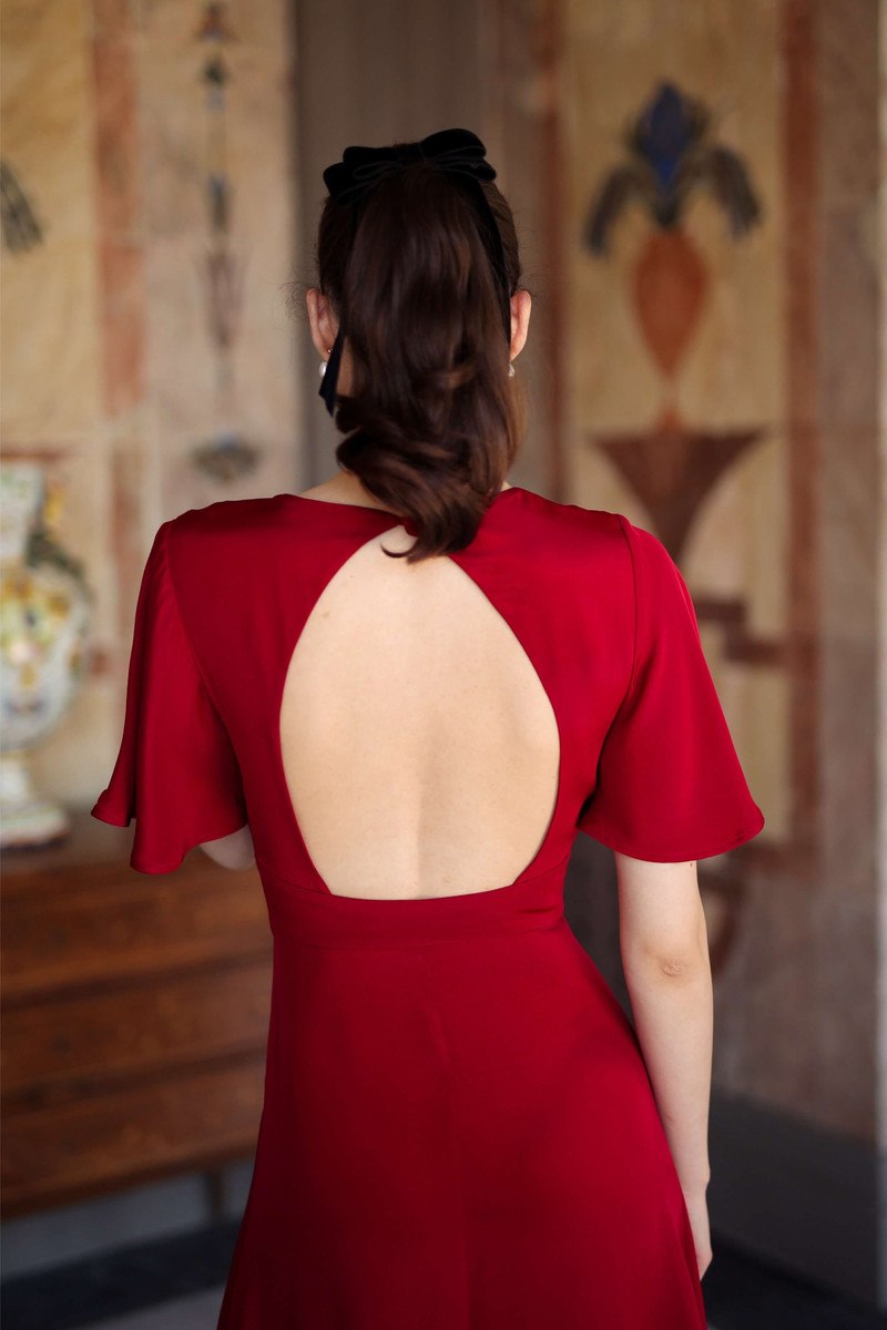 Coralie Silk Dress Open back 10
