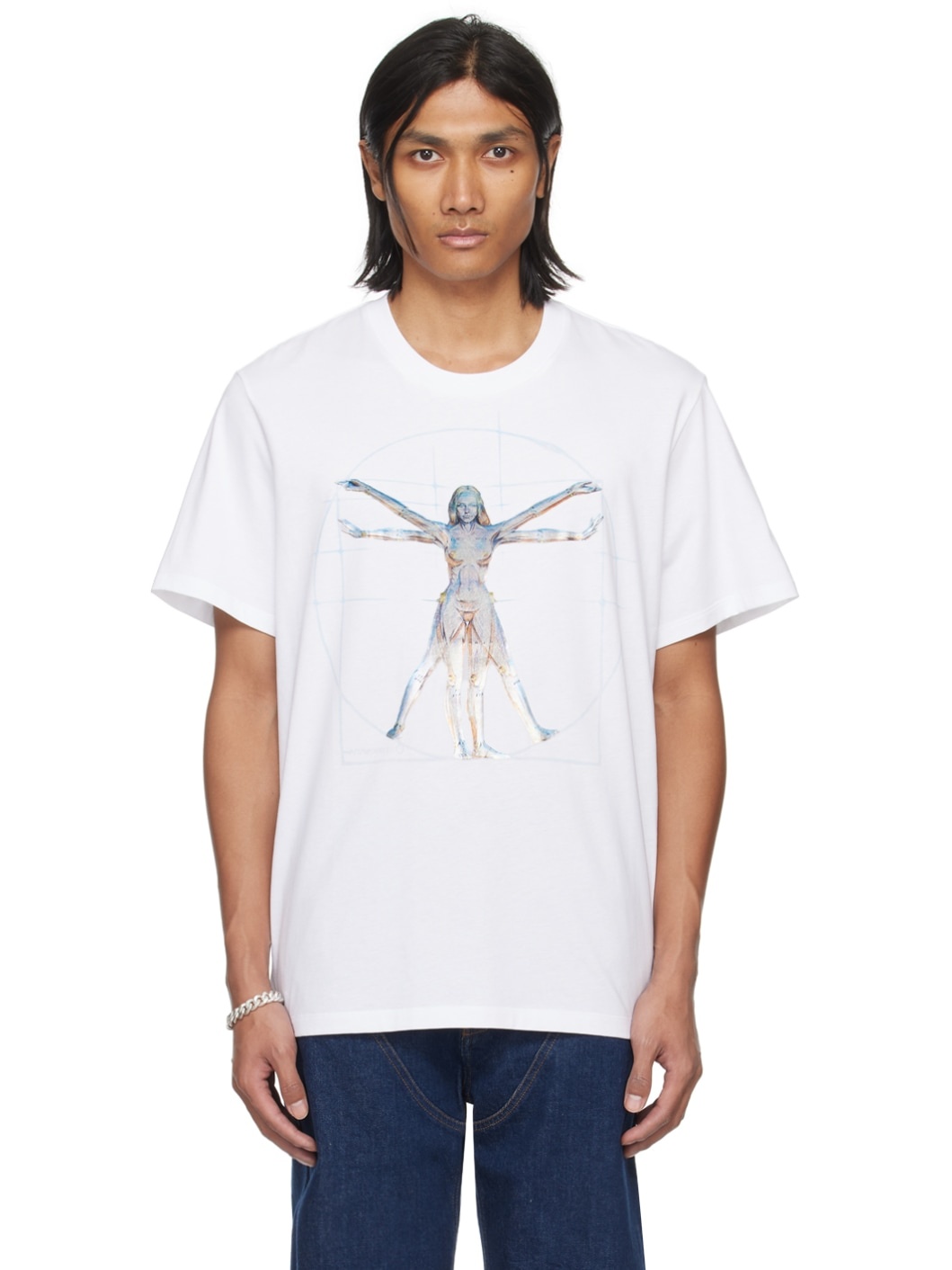 Stella McCartney White Vitruvian Woman T-Shirt | REVERSIBLE