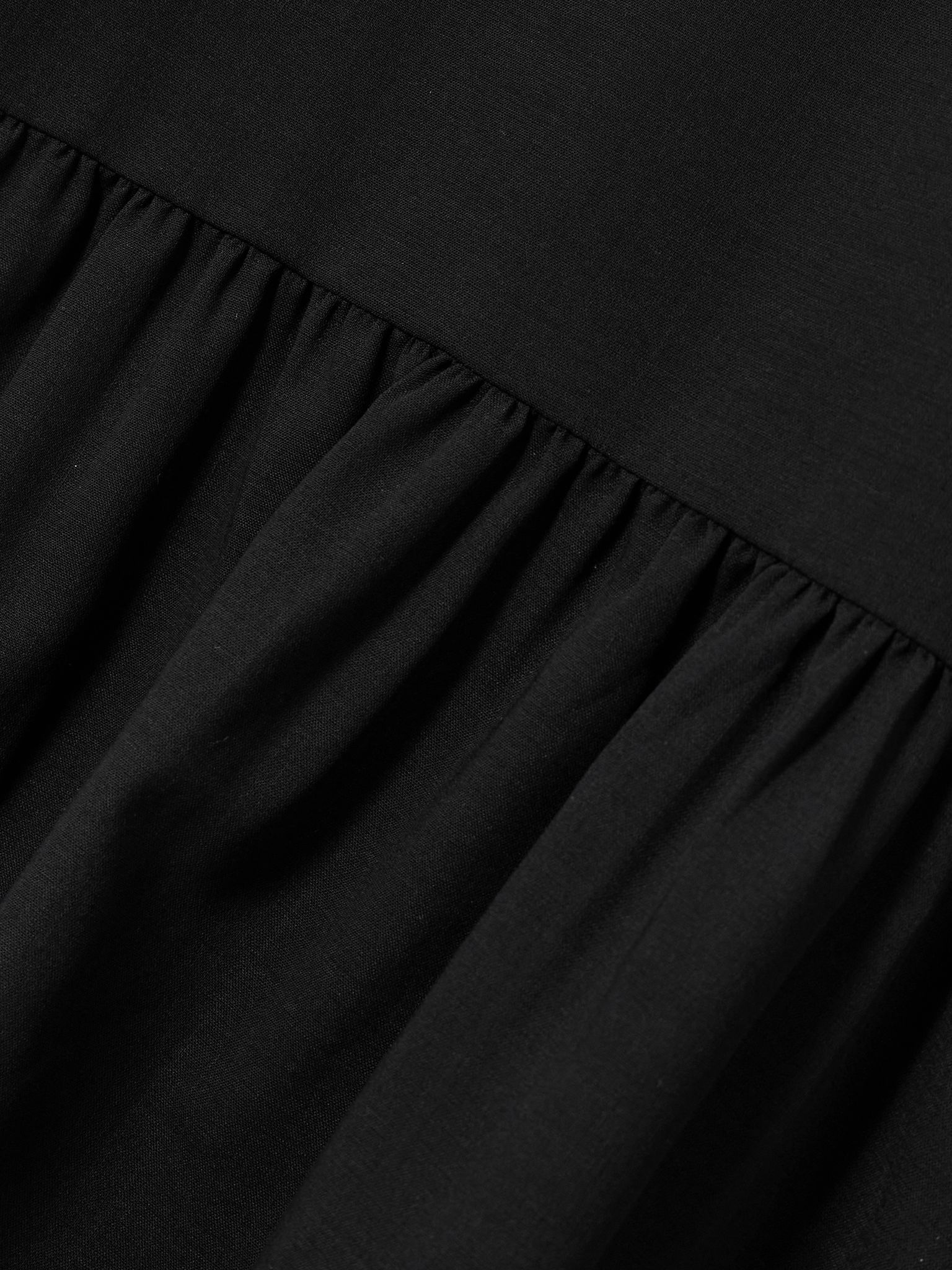 Gathered wool-blend midi dress Black - 4