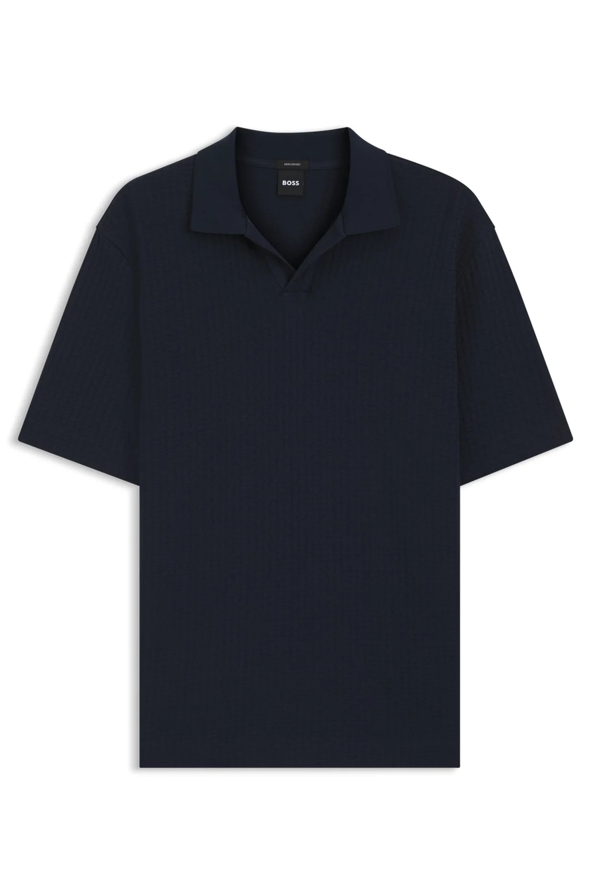 JACQUARD-PATTERN POLO SHIRT WITH JOHNNY COLLAR - 1