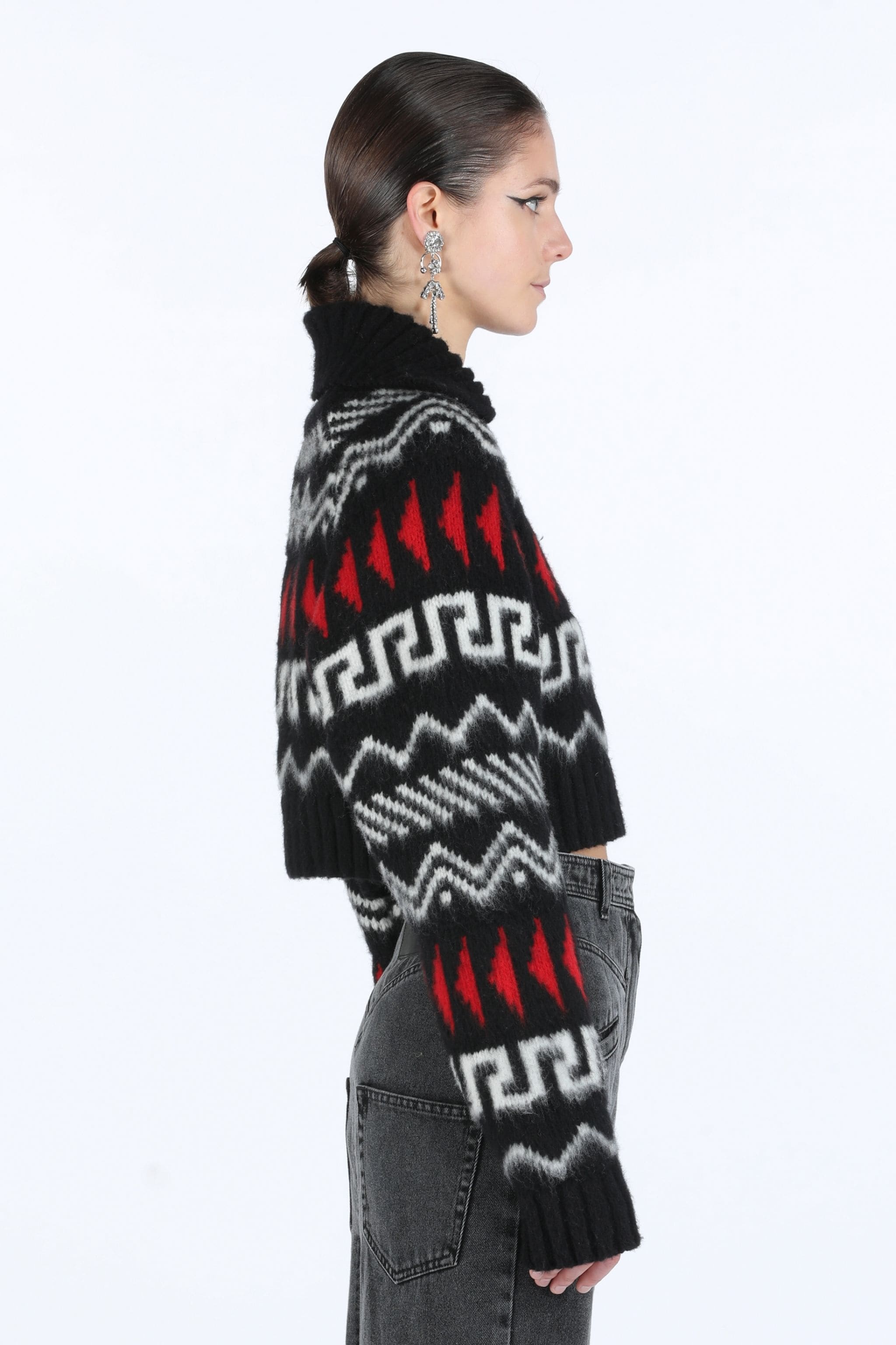 JACQUARD-KNIT CROPPED SWEATER - 3