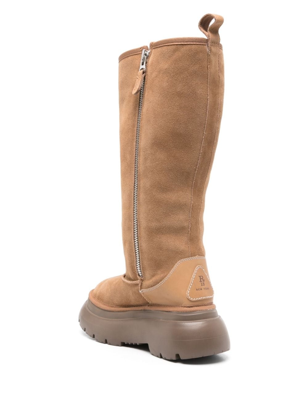 chunky shearling boots - 3