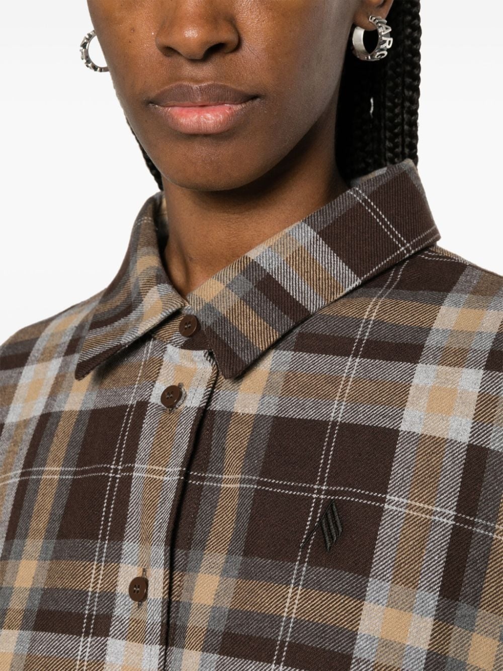 Diana oversized plaid cotton shirt - 5