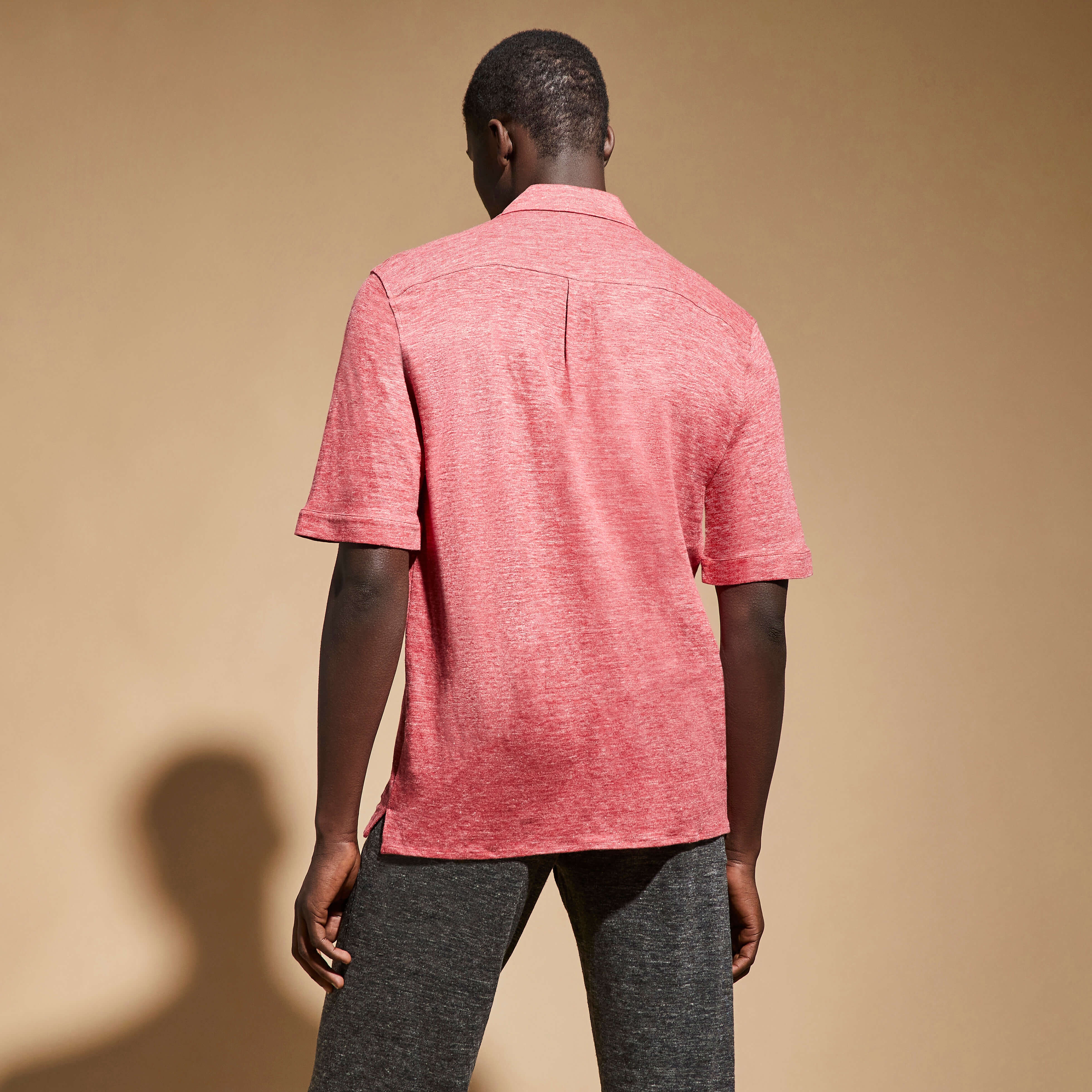 Unisex Linen Bowling Shirt Solid - 4