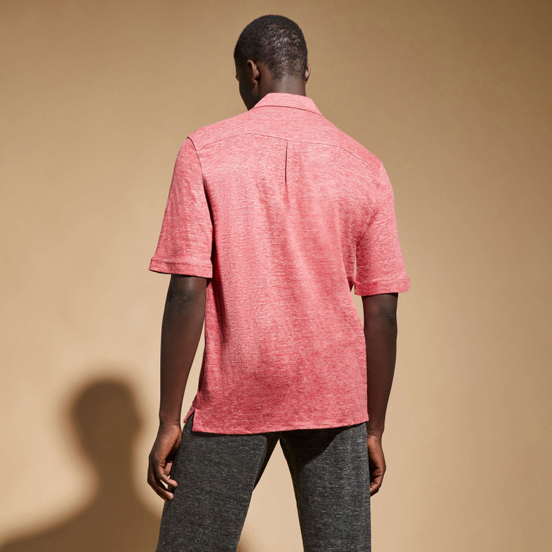 Unisex Linen Bowling Shirt Solid 4