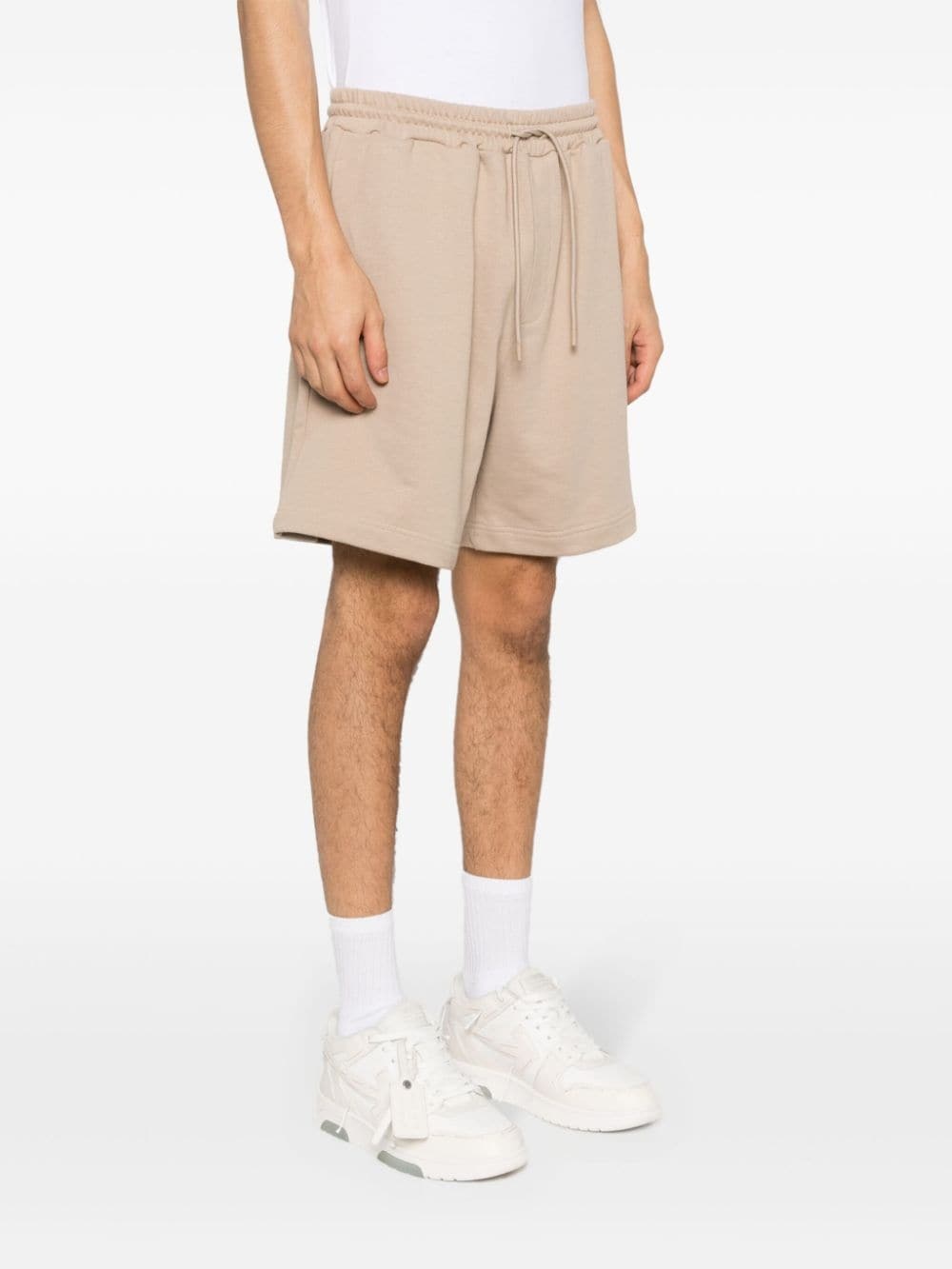 logo-print cotton track shorts - 3