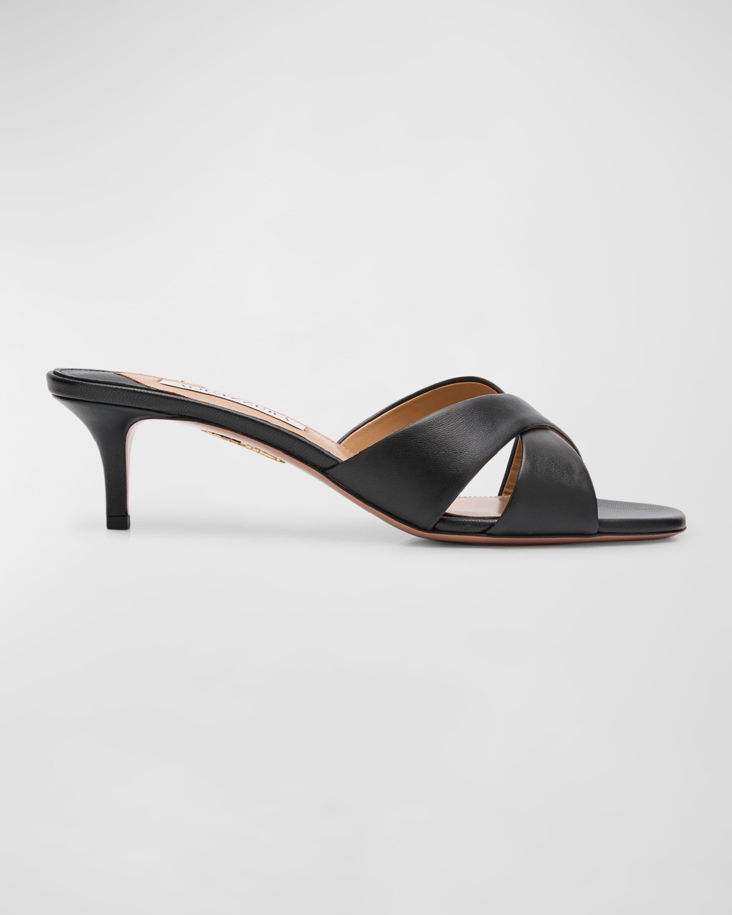 Leather Crisscross Mule Sandals - 1