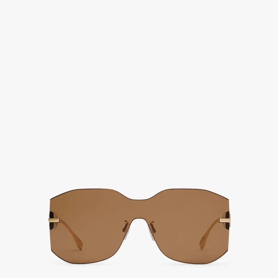Rectangular Fendigraphy shield sunglasses inspired by the Hobo bag. Temples with in-line gold-colore - 1