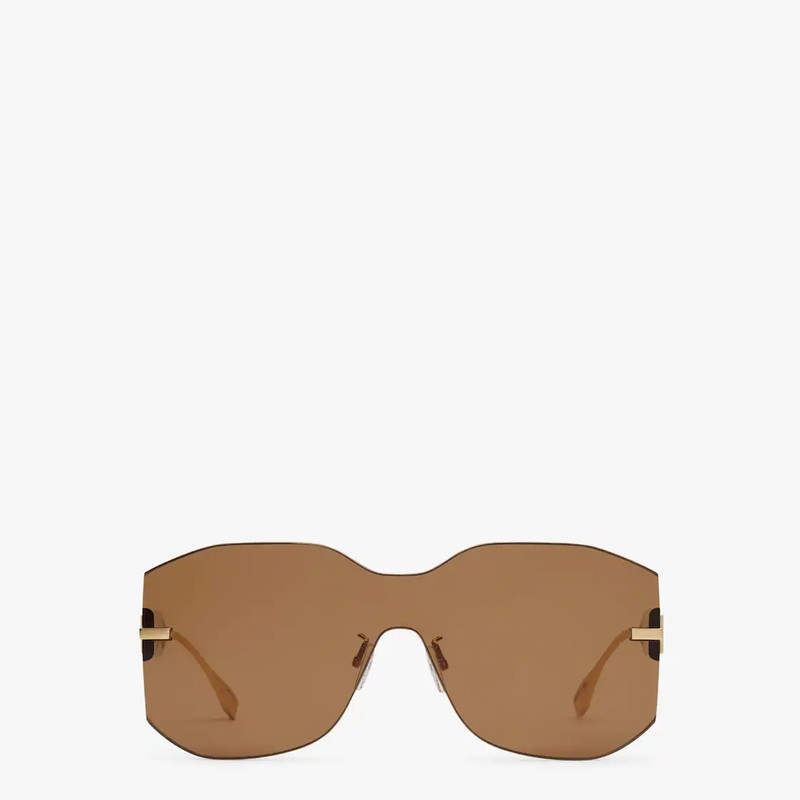 Rectangular Fendigraphy shield sunglasses inspired by the Hobo bag. Temples with in-line gold-colore 1