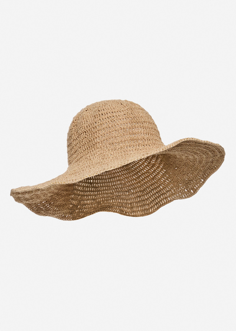 MAGDA BUTRYM Crochet wide-brim hat in beige outlook