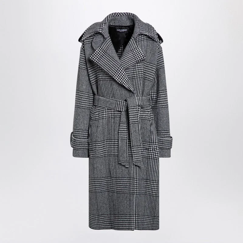 Dolce&Gabbana Houndstooth Wool Checked Coat Women - 1
