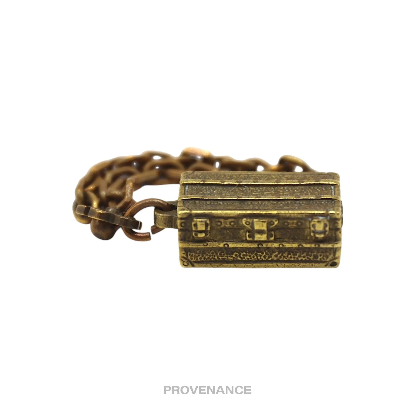 Louis Vuitton Trunk Keychain Charm - Solid Aged Brass - 1