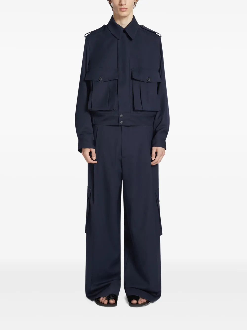 Dries Van Noten Men Piers Tris 1176 M.W.Pants Nav - 2