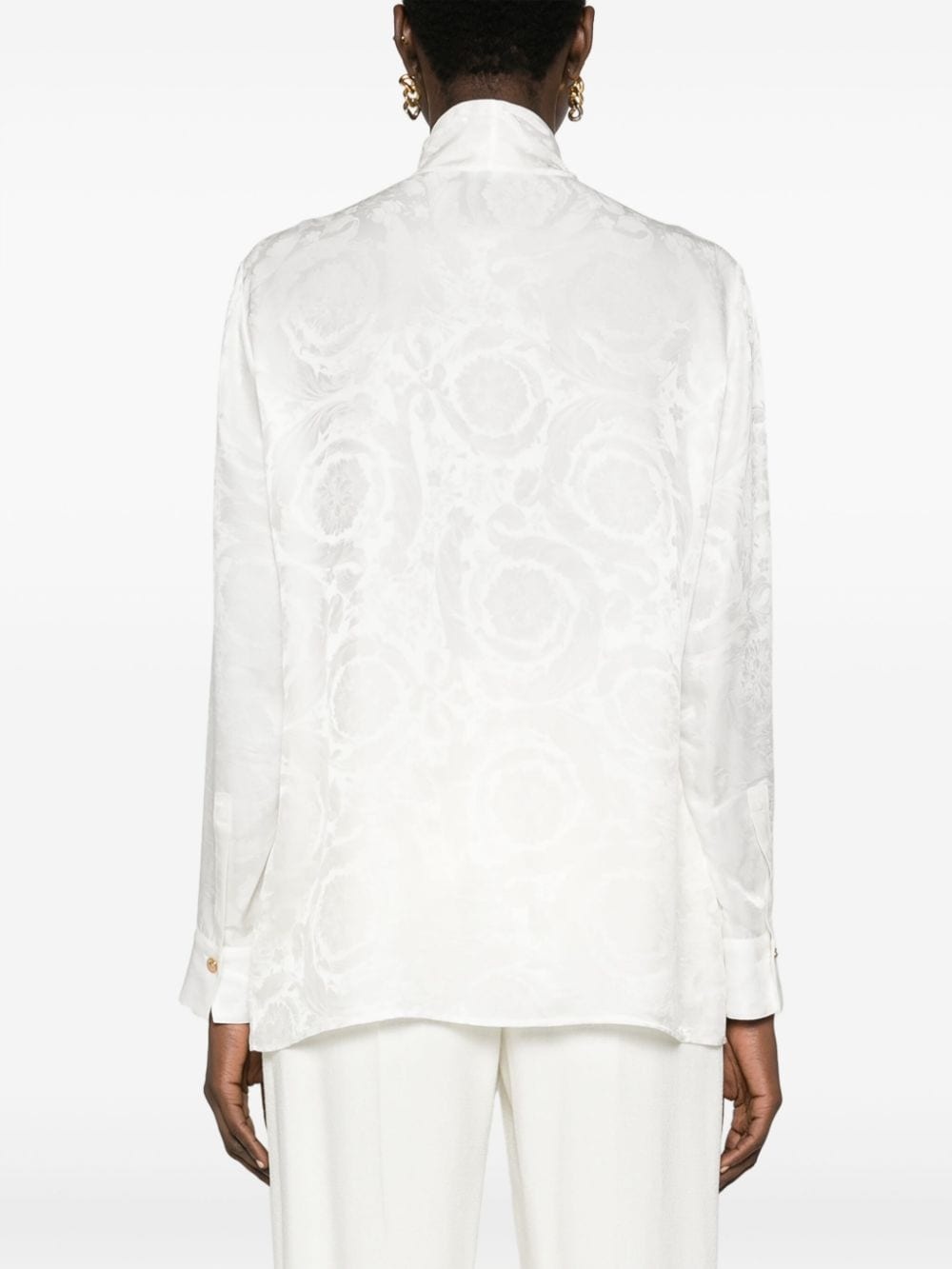 Barocco-jacquard satin blouse - 4