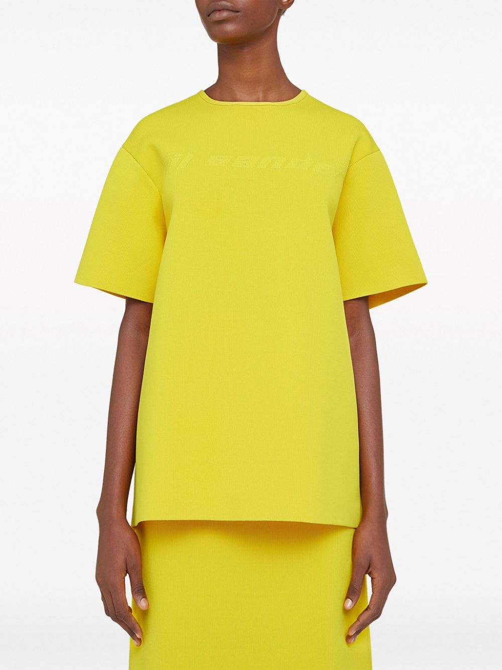 debossed-logo short-sleeve top - 5