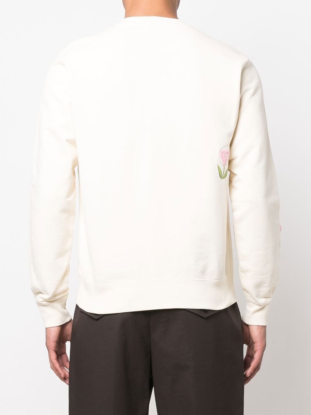 floral-embroidered detail sweatshirt - 4