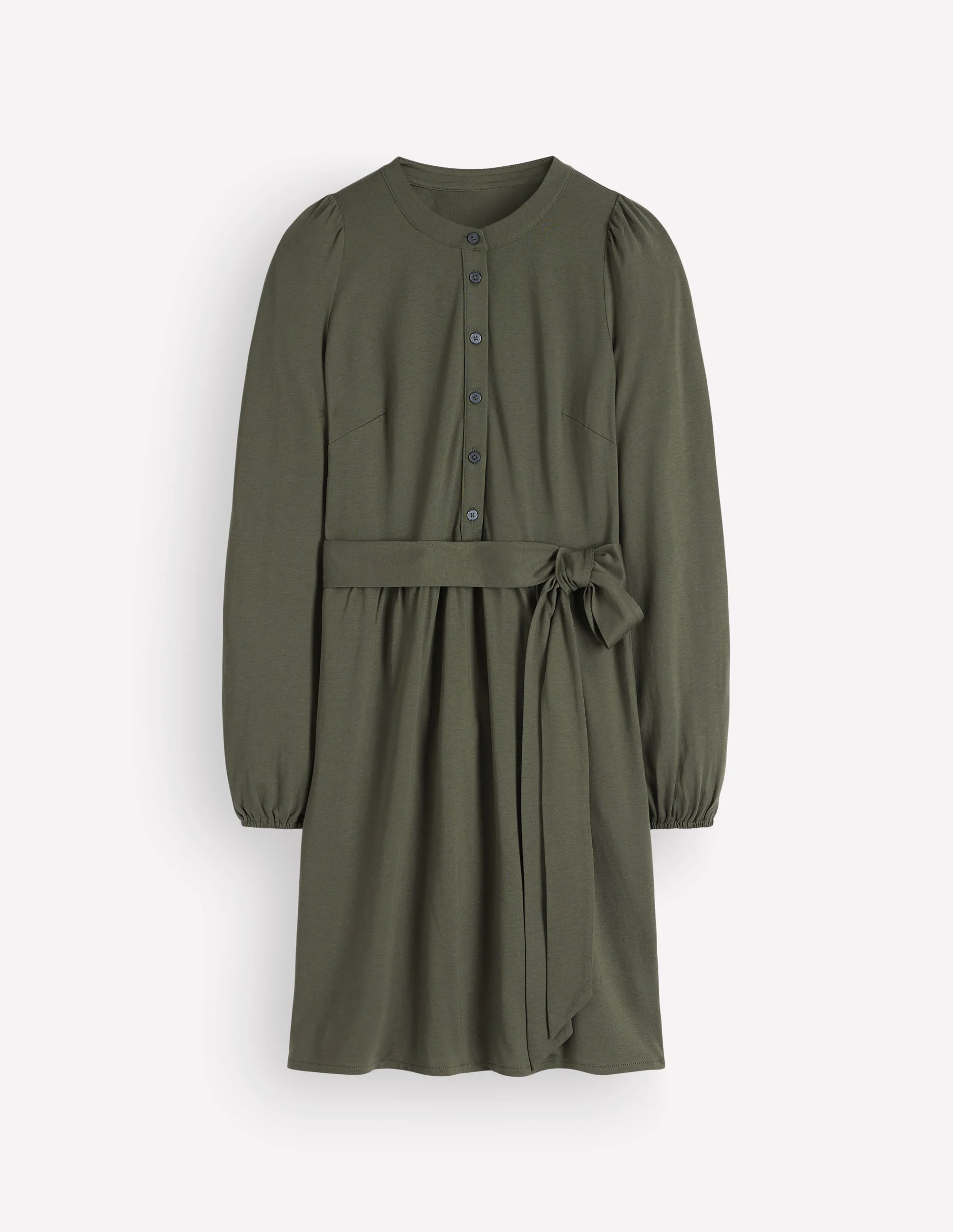 Adele Belted Jersey Dress-Chrome Green - 1