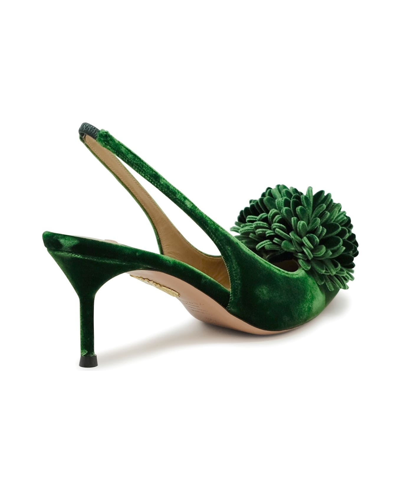 Aquazzura Green Velvet Couturier Sling 65 - 3