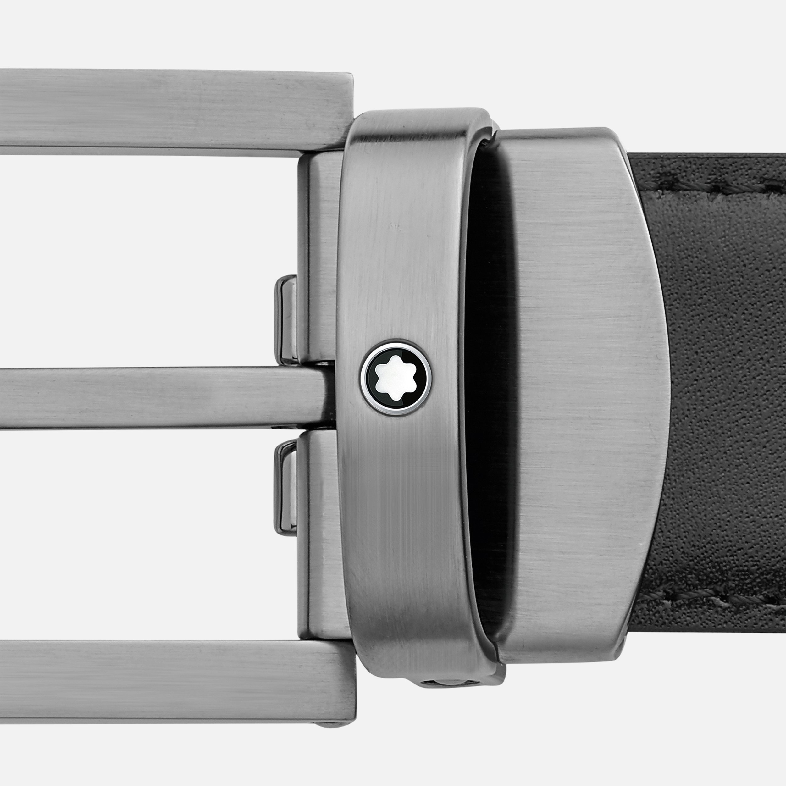 Black 30 mm leather belt - 3