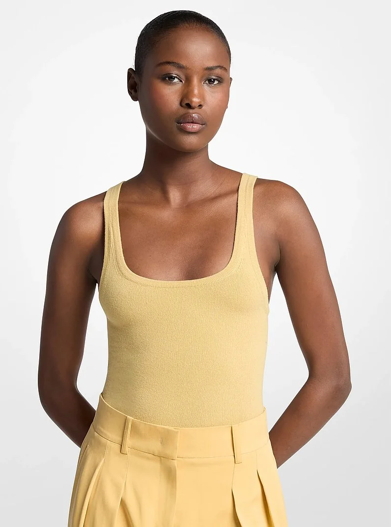 Stretch Cashmere Blend Bodysuit - 1