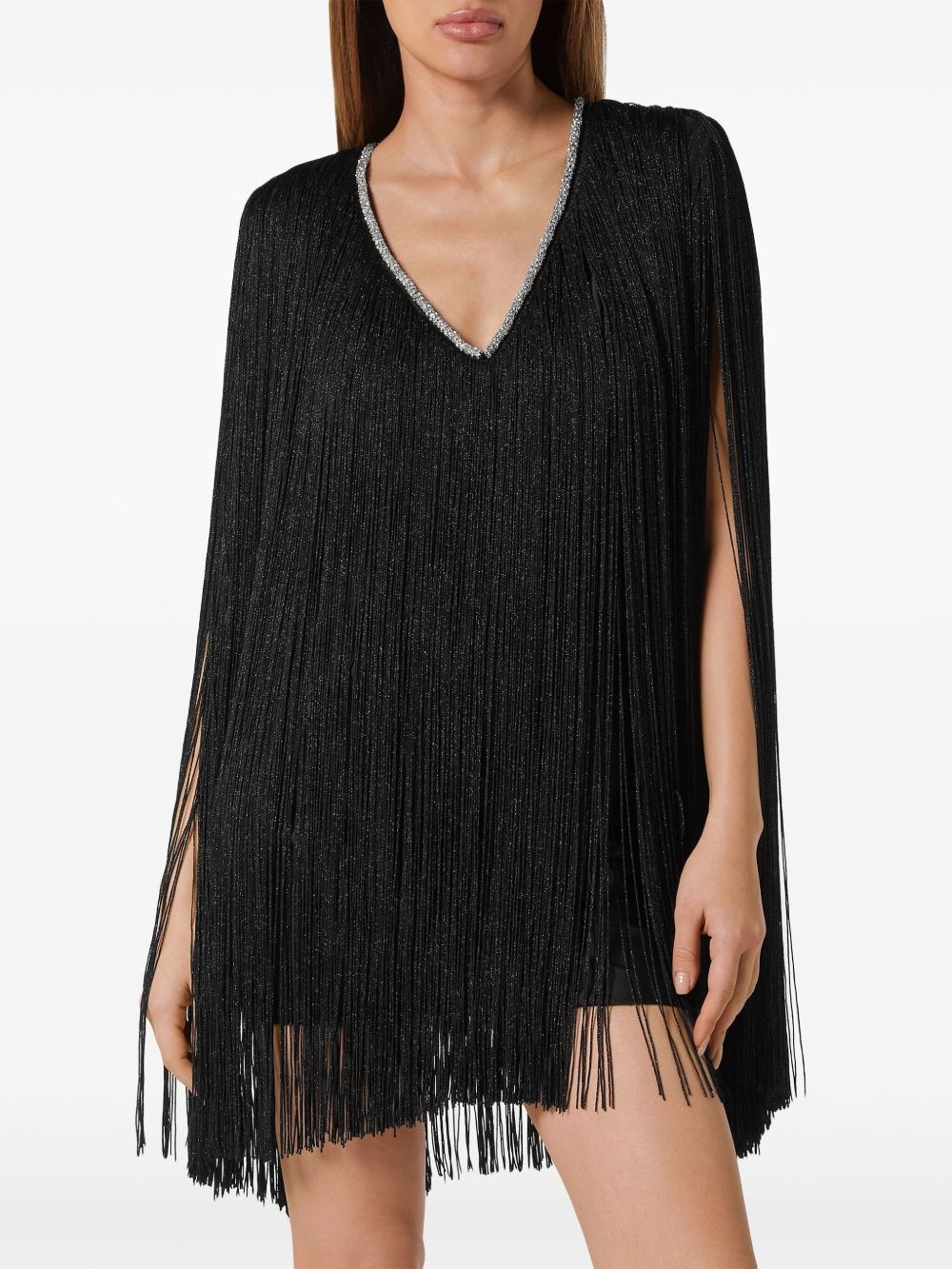 fringed lurex minidress - 3