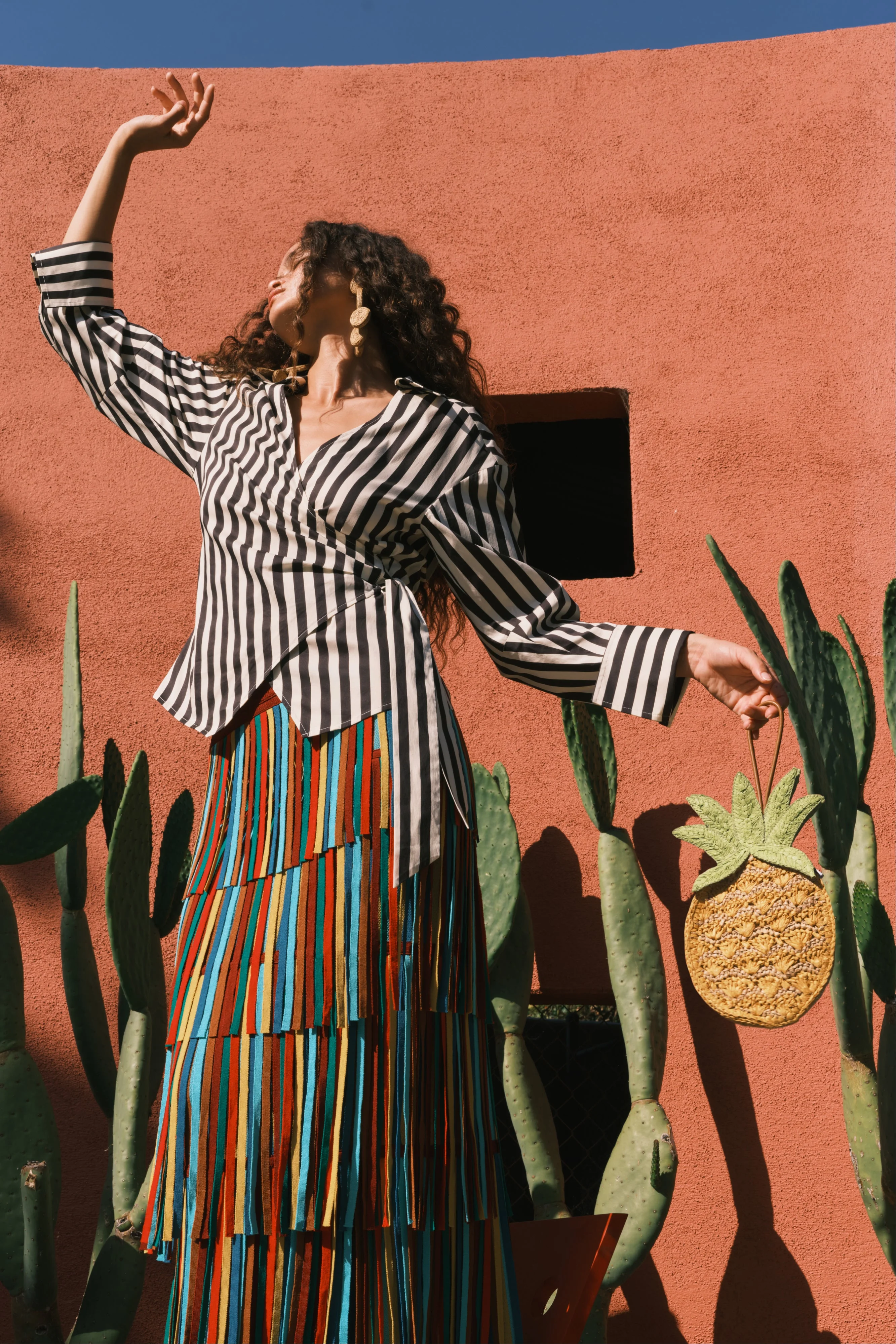 Za Za Knit Skirt In Vibrant Multi Stripe - 1