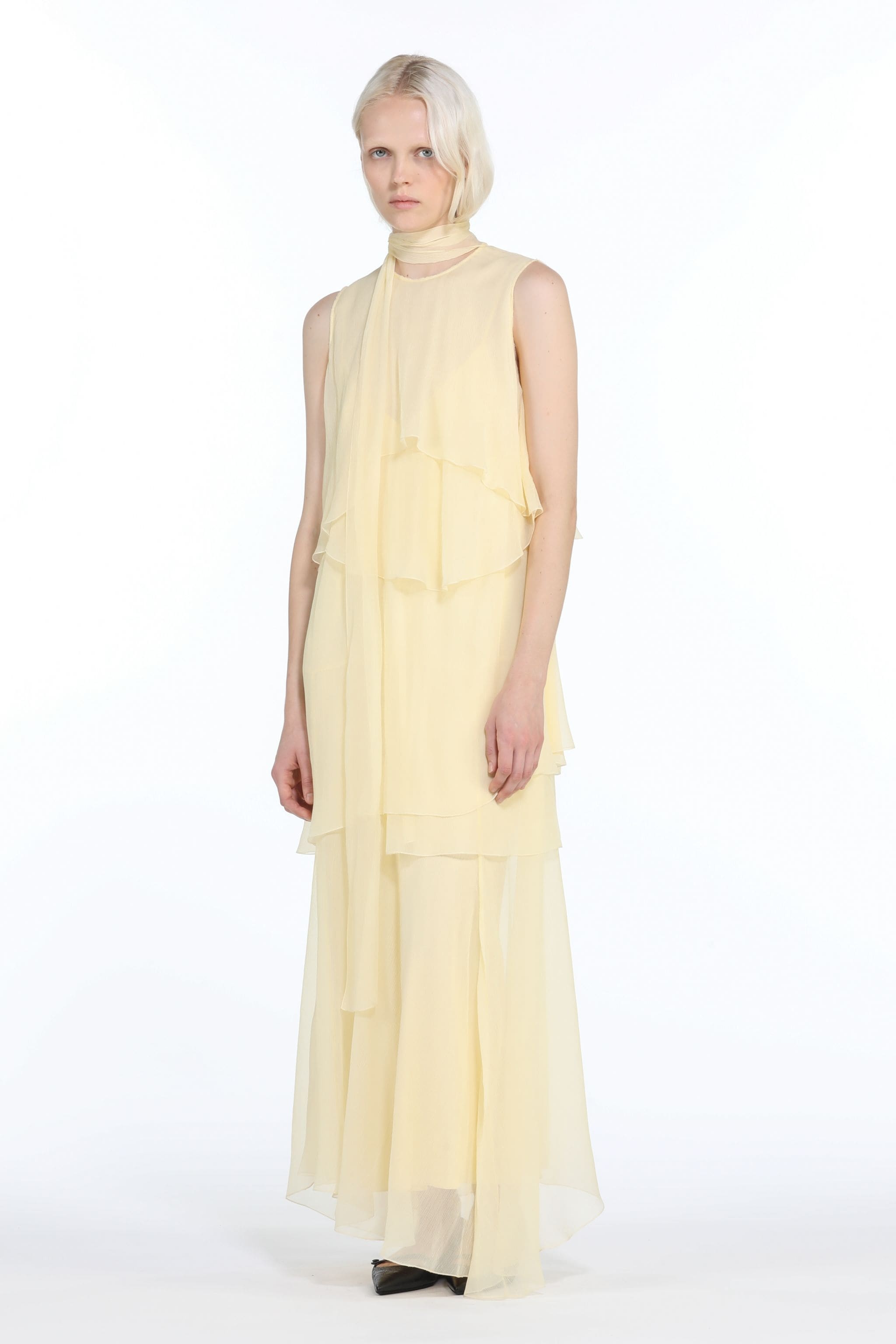 TIERED SILK DRESS - 4