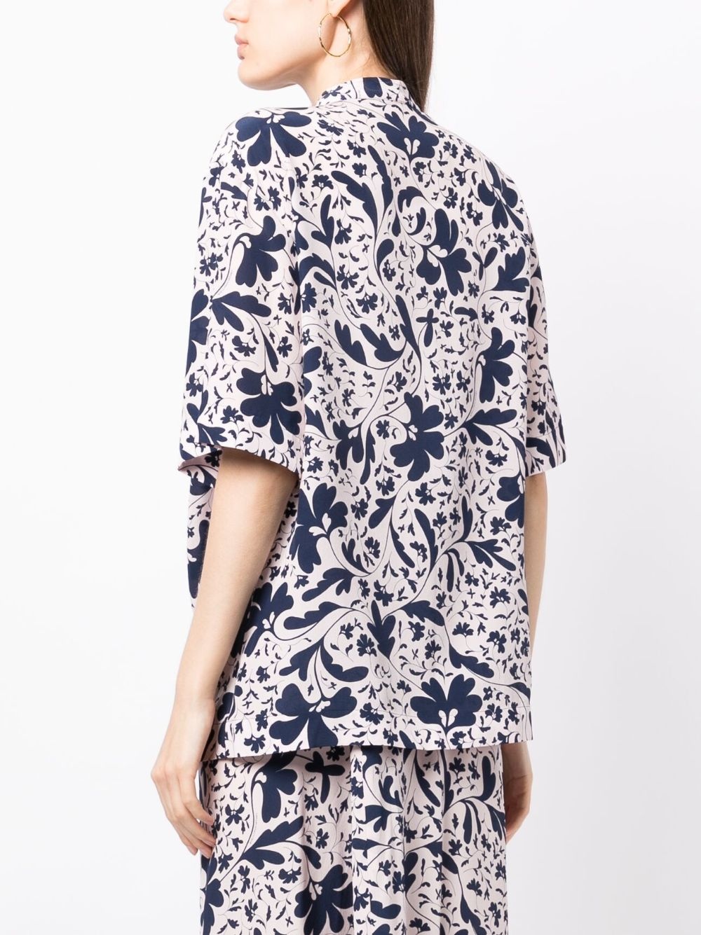 floral-print silk blouse - 4