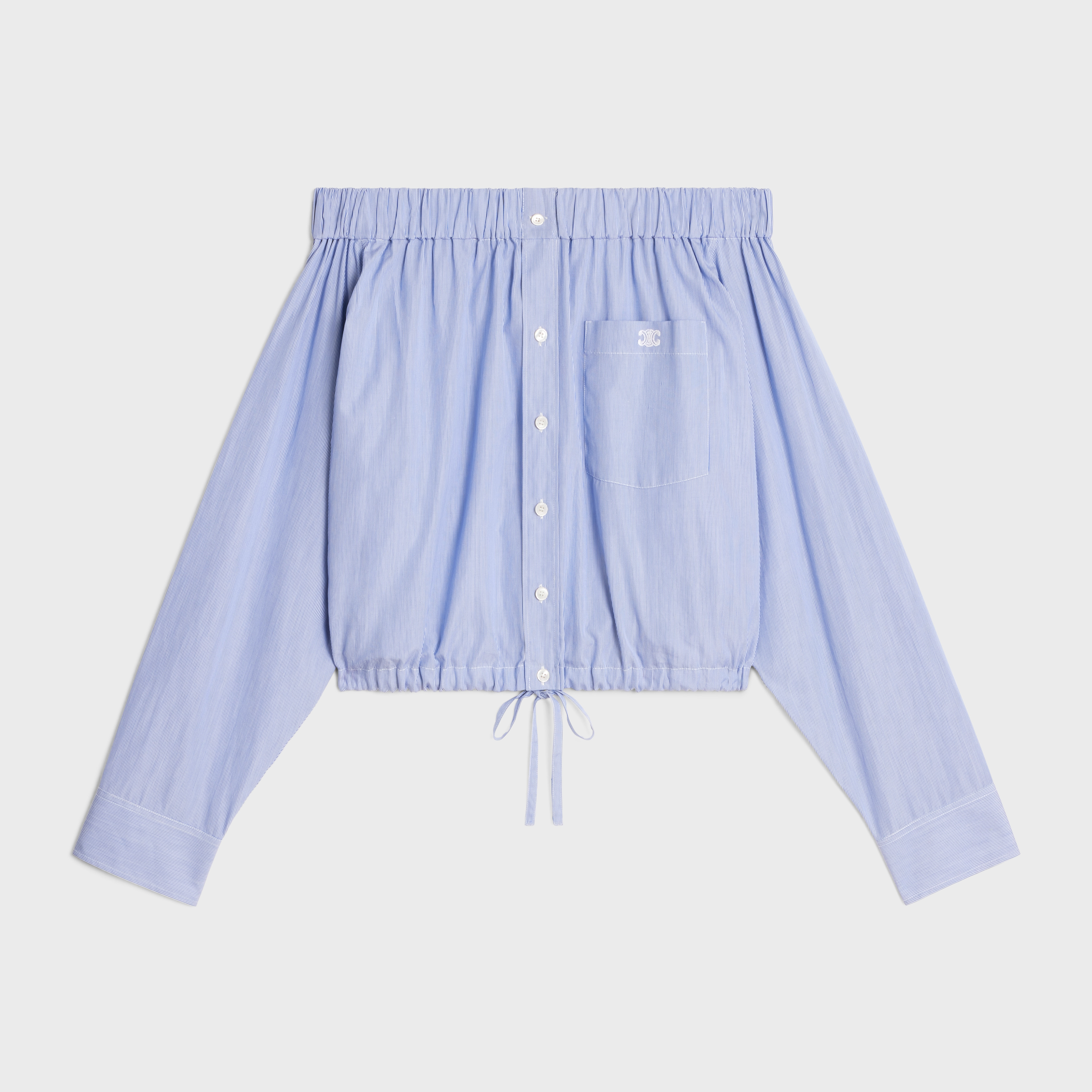 off-the-shoulder shirt in cotton poplin - 1