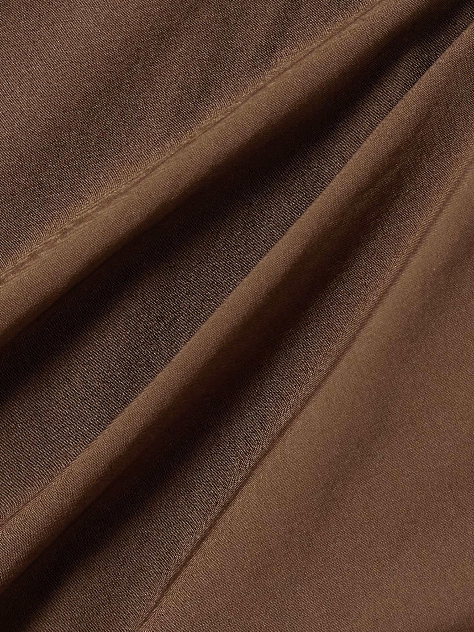 Draped twisted stretch-crepe mini dress Brown - 4