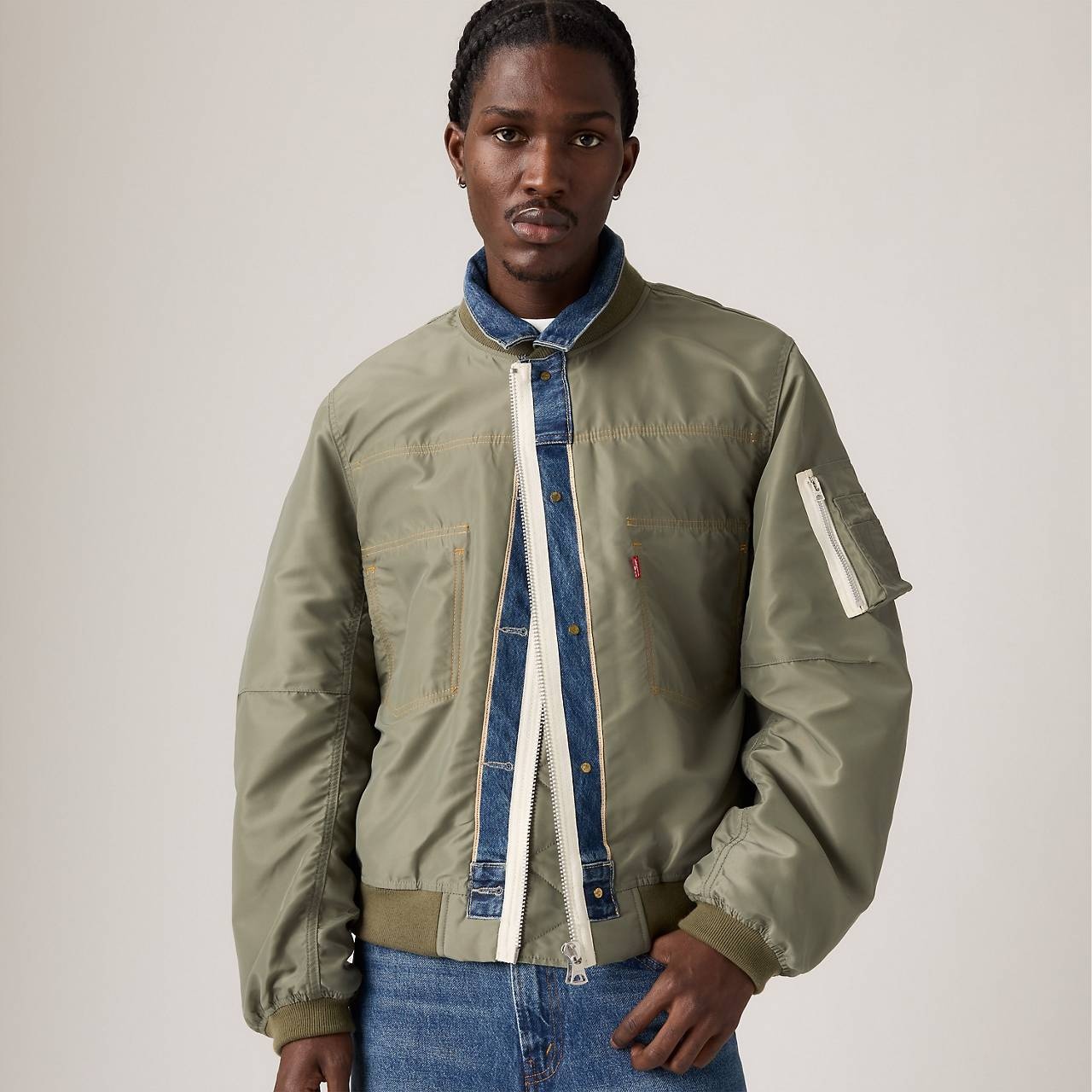 LEVI’S® X SACAI MEN’S DENIM X NYLON TWILL REVERSIBLE BLOUSON - 3