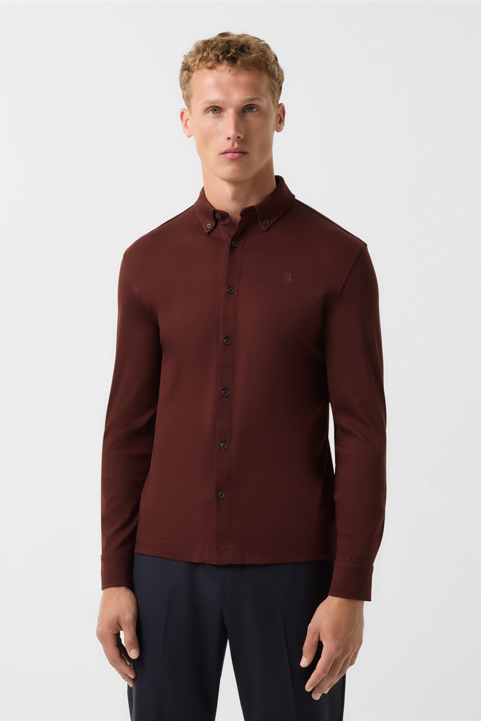 Jersey shirt Franz in Wine red - 2