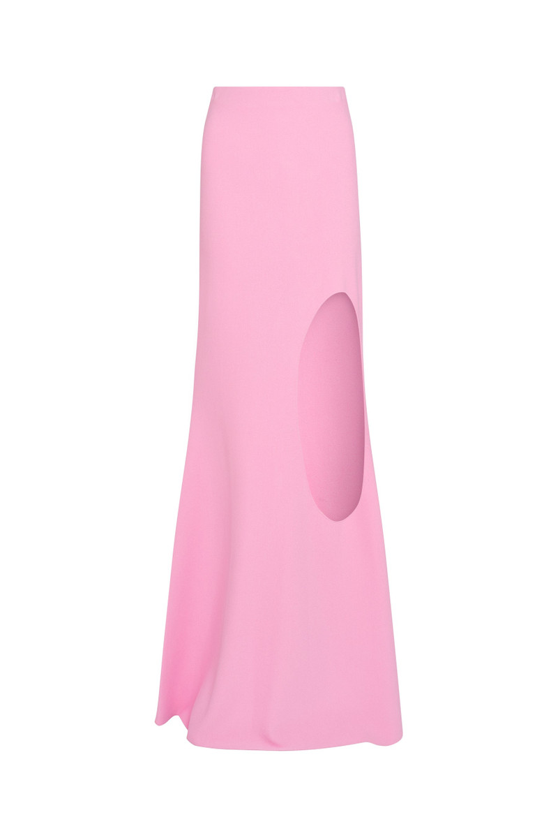 A.W.A.K.E. MODE KNITTED FLARED SKIRT WITH CUT OUT PINK outlook