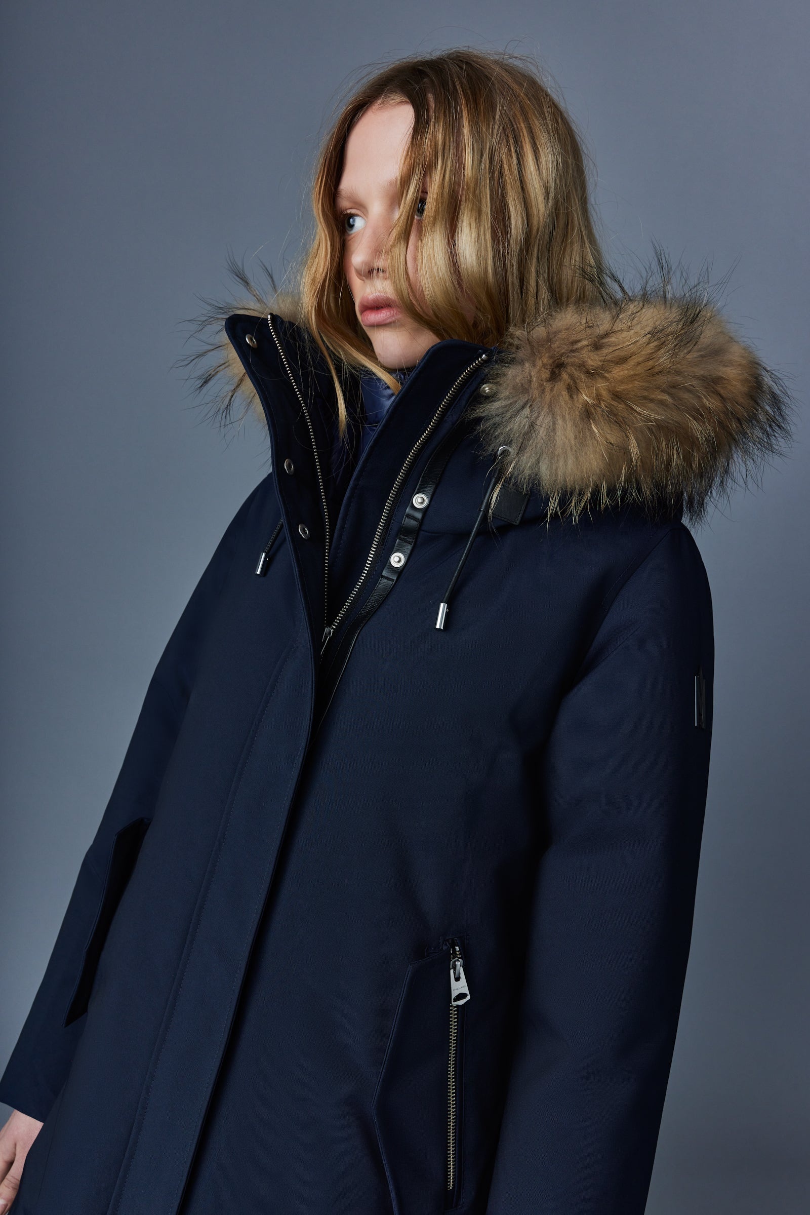 KINSLEE 2-in-1 oversized down parka with bib and natural fur - 5
